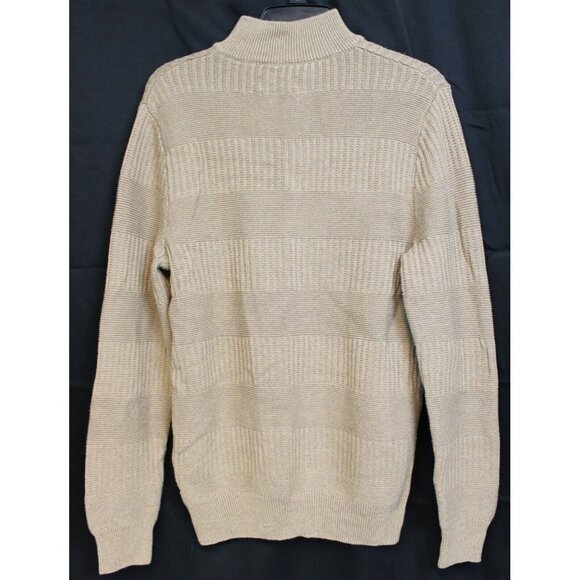 Chaps Knit Sweater sz S Beige Henley Mock Neck Warm Winter Comfort Partial Zip - Picture 5 of 8